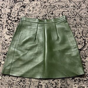 Green Leather Pencil Skirt
